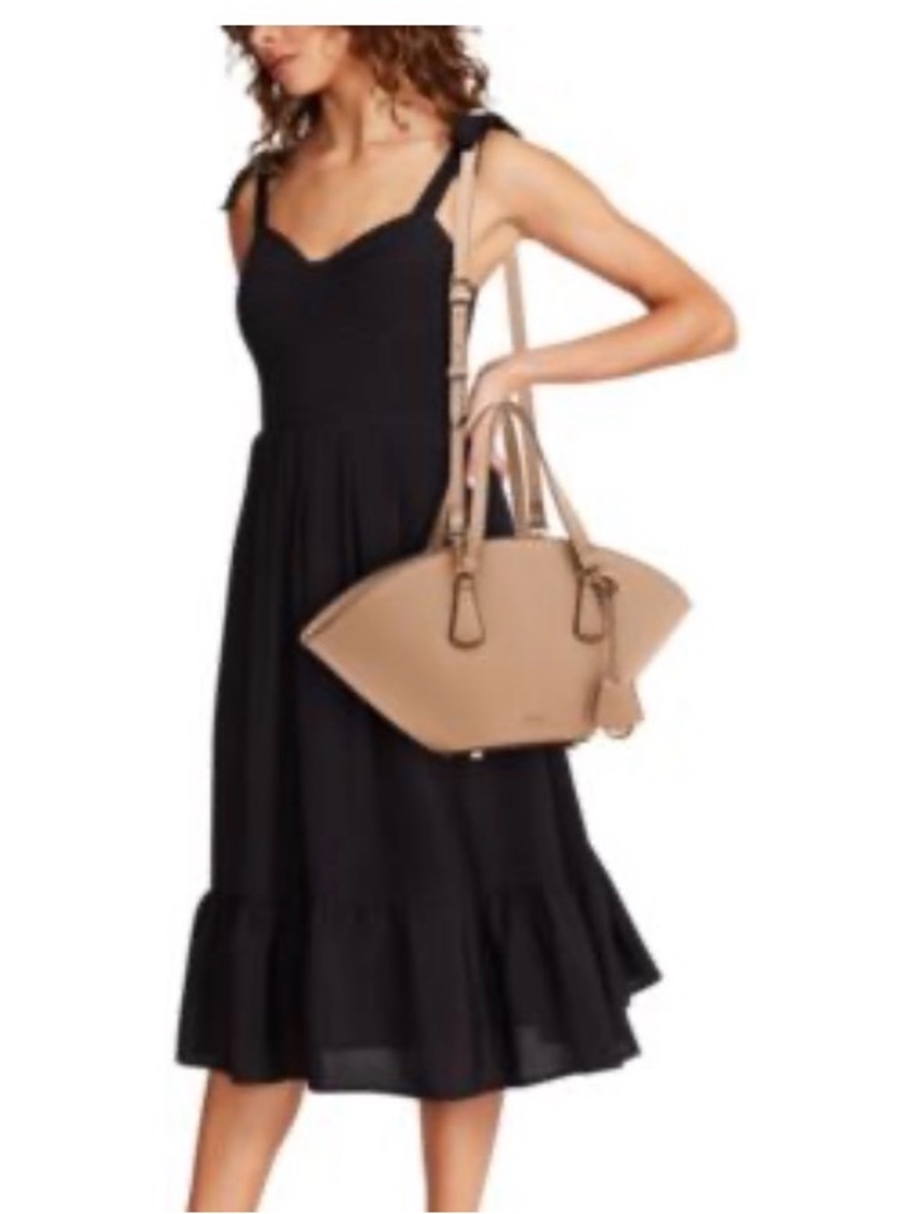 Anne Klein Taupe Crossbody & Tote Convertible Bag